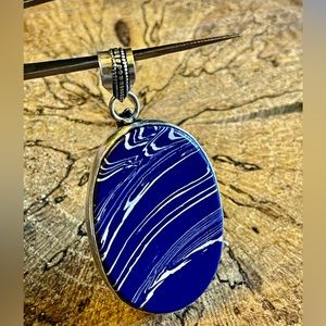 Reversible Mosaic Howlite Pendant 2”